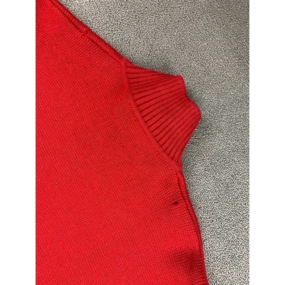 Vintage Serac Apres Ski Sweater Men M Red Globe Patch 80s Retro Hong Kong Made‎